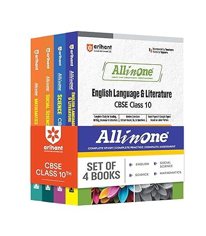 All In One Combo Class 10 Science, Mathematics, Social Science, English for CBSE Exam 2025 (Set of 4 Books)